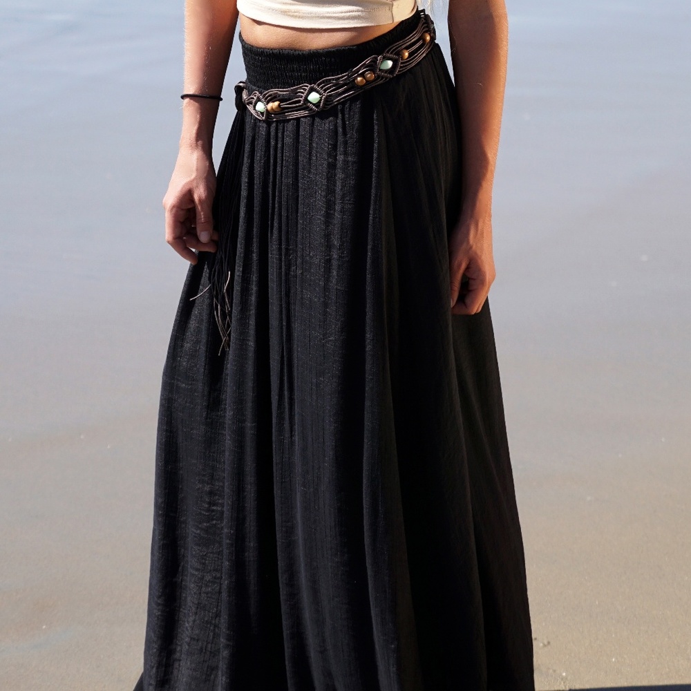 Hippy Chic Maxi Skirt Black S-M-L